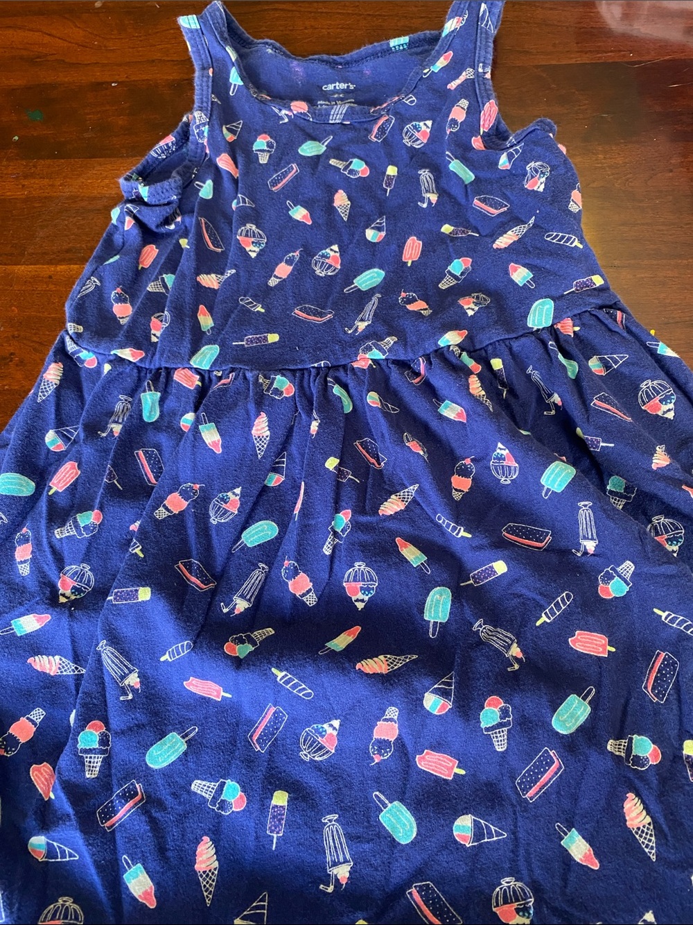 Carter's Navy Blue Ice Cream Print Tank Dress